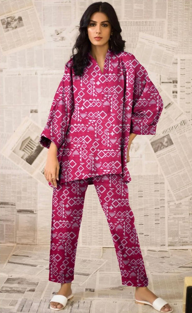 Slub Khaddar All over Print 2 pcs