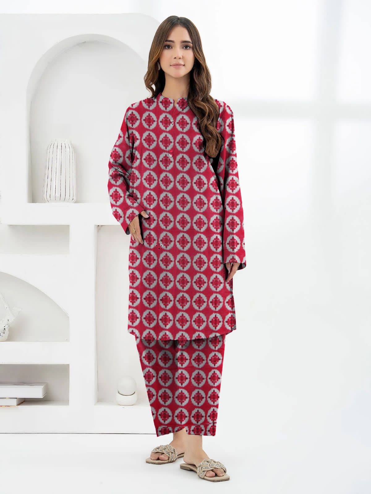 Slub Khaddar All over Print 2 pcs