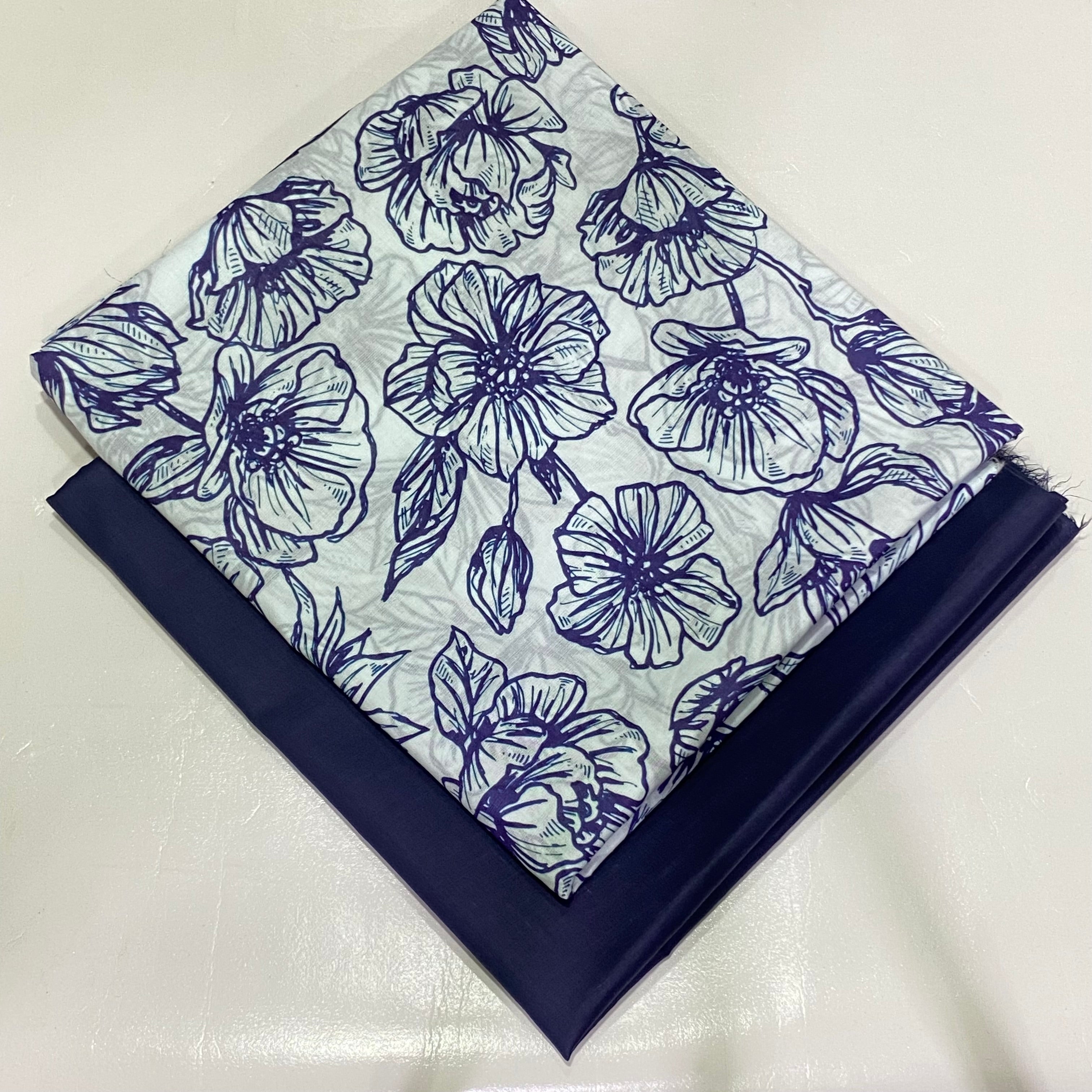 Lawn All Over Print 2PC with Dyed Trouser