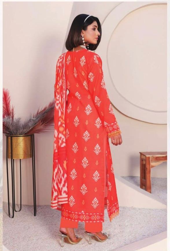 3-PIECE UN-STITCHED BANA DORA LAWN RT-2609