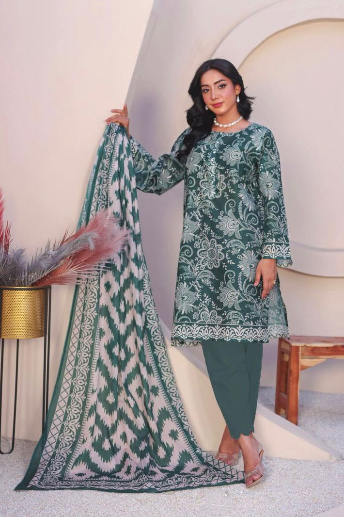 3-PIECE UN-STITCHED BANA DORA LAWN RT-2610