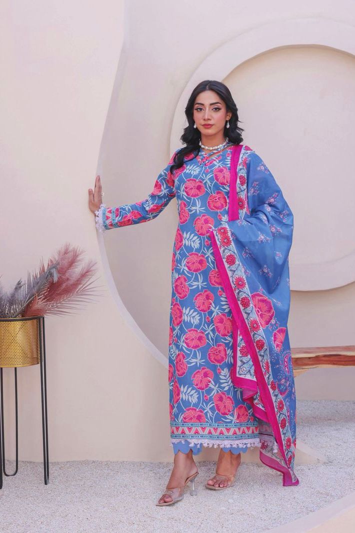 3-PIECE UN-STITCHED BANA DORA LAWN RT-2611