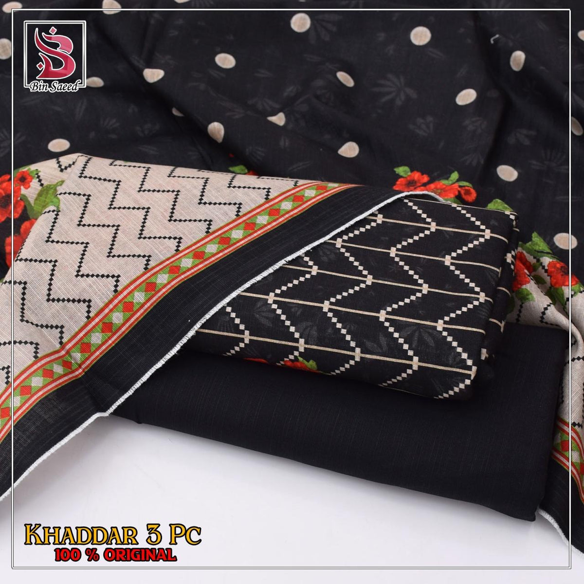 BIN SAEED branded Khaddar 3 pc