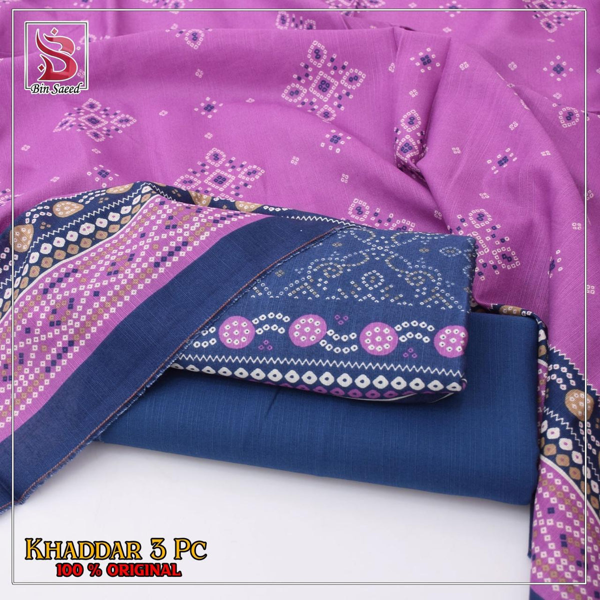 BIN SAEED branded Khaddar 3 pc