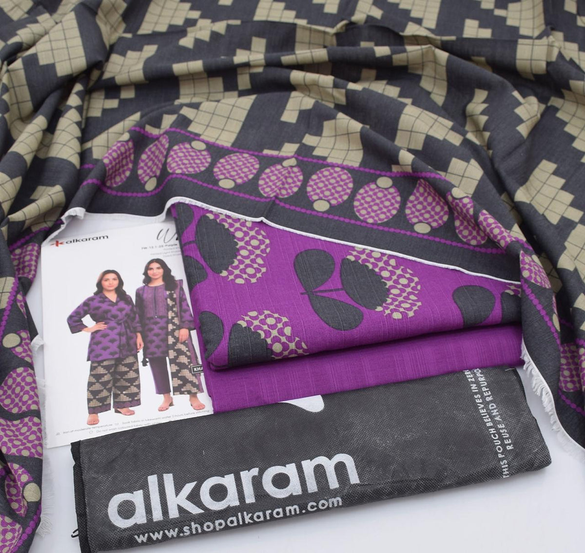 AL-KARAM branded Khaddar 3 pc