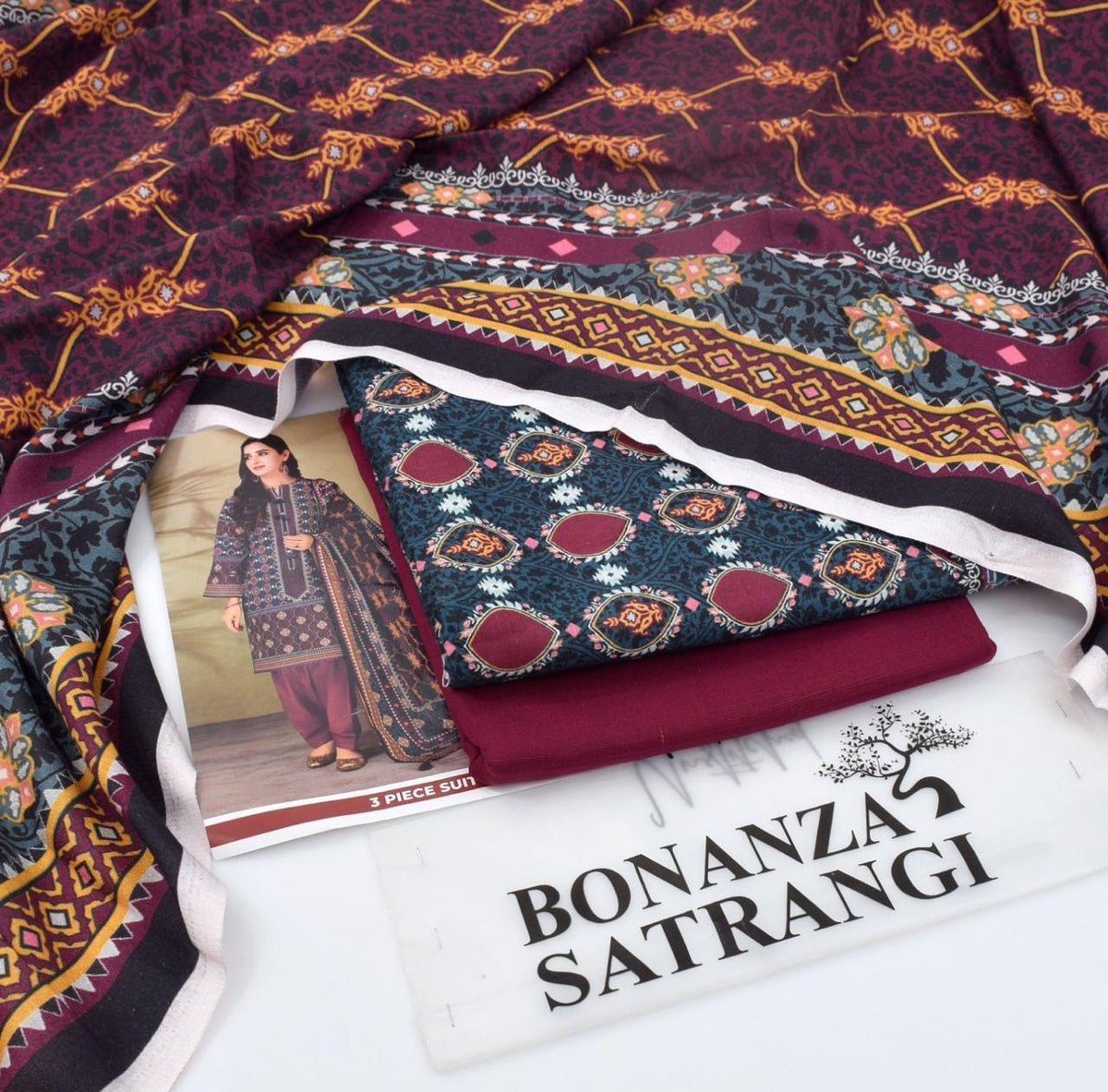 BONANZA branded Khaddar 3 pc