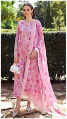 ZC DAMAN APLIC WORK PRINTED-EMBROIDERED LINEN UNSTICHED 3PC - 204A
