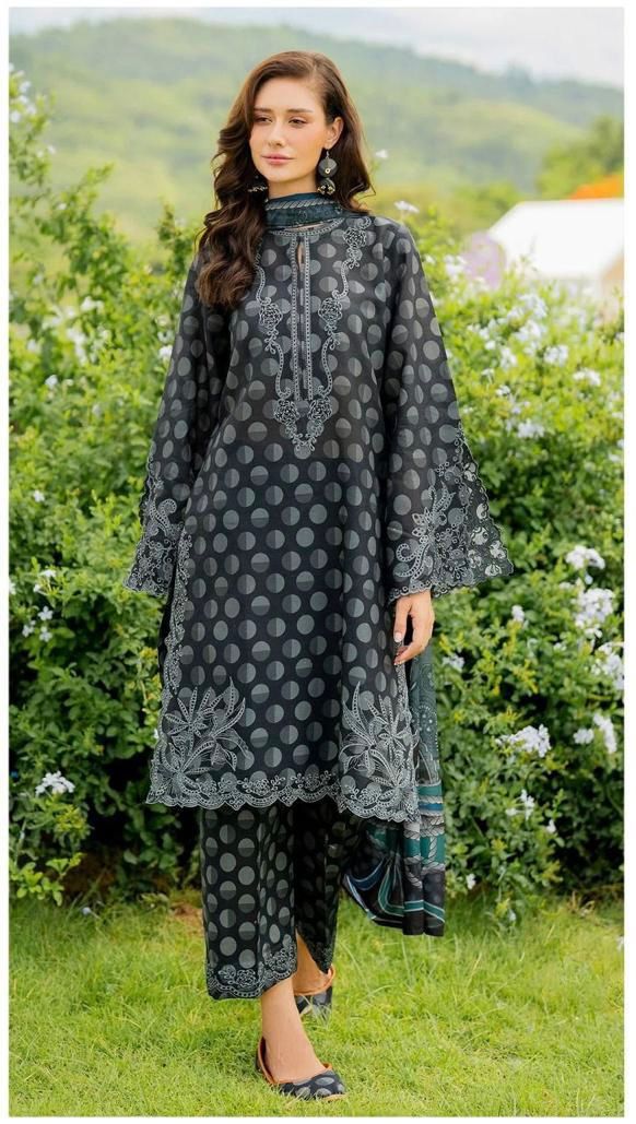 BAROQUE KHADAR UNSTICHED 3PC with PATCHES - KL9211