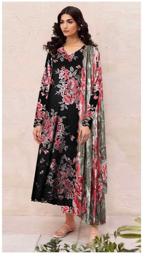 BAROQUE KHADAR UNSTICHED 3PC with PATCHES - NB4578