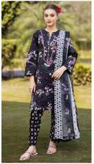BAROQUE KHADAR UNSTICHED 3PC with PATCHES - FJ1139