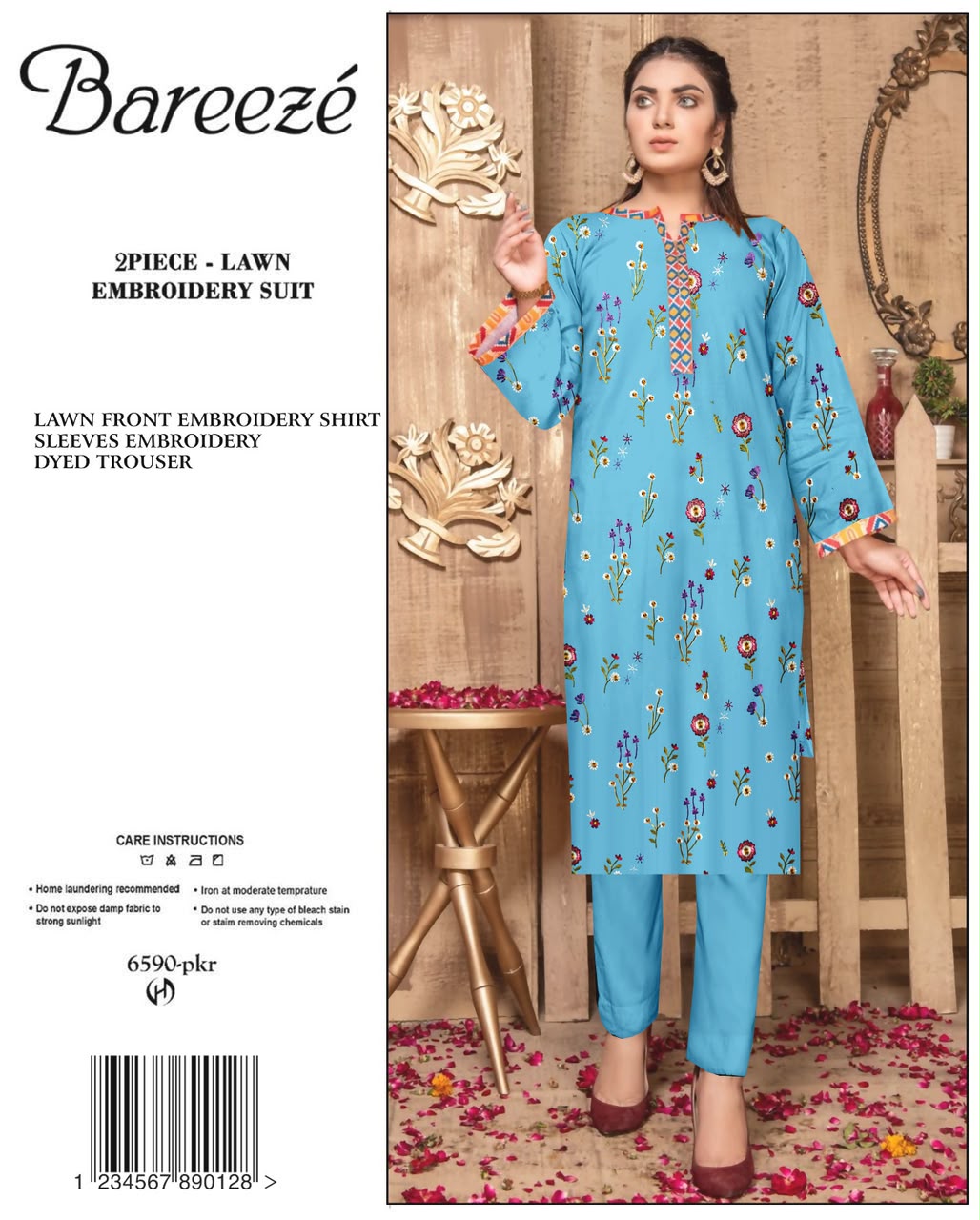 BAREEZE Embroidered Lawn 2PC