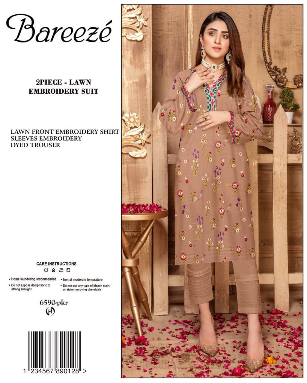 BAREEZE Embroidered Lawn 2PC
