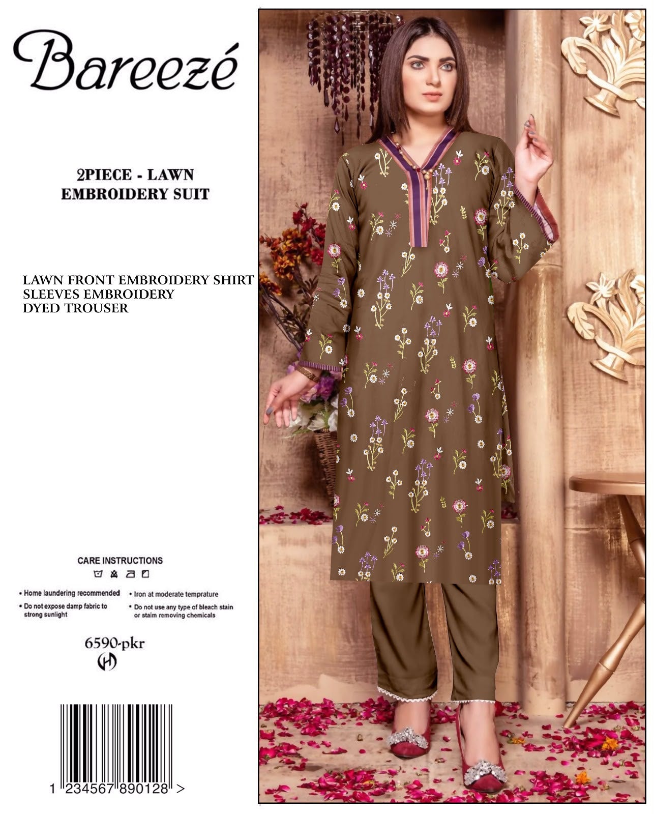 BAREEZE Embroidered Lawn 2PC