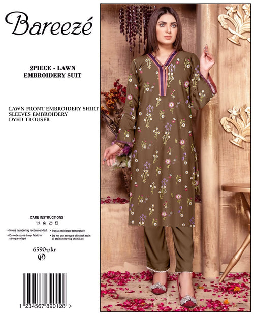 BAREEZE Embroidered Lawn 2PC