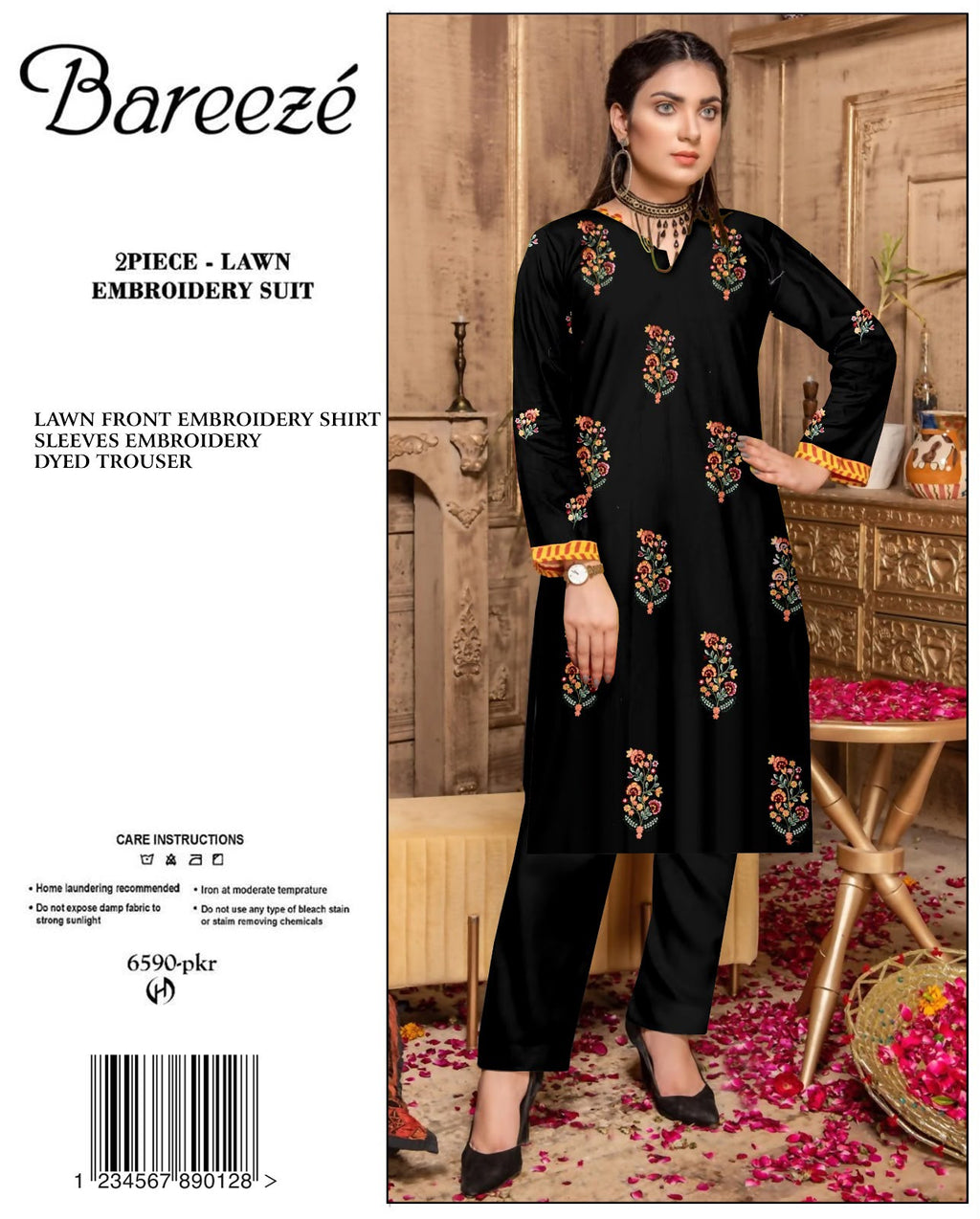 BAREEZE Embroidered Lawn 2PC