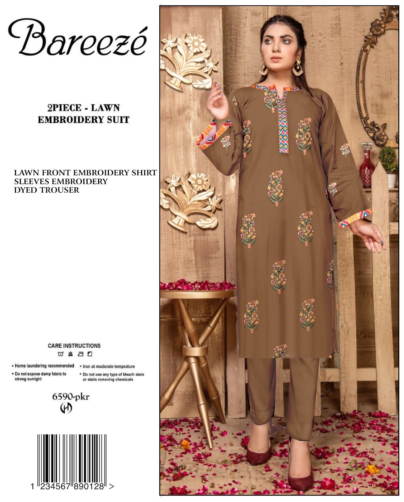 BAREEZE Embroidered Lawn 2PC