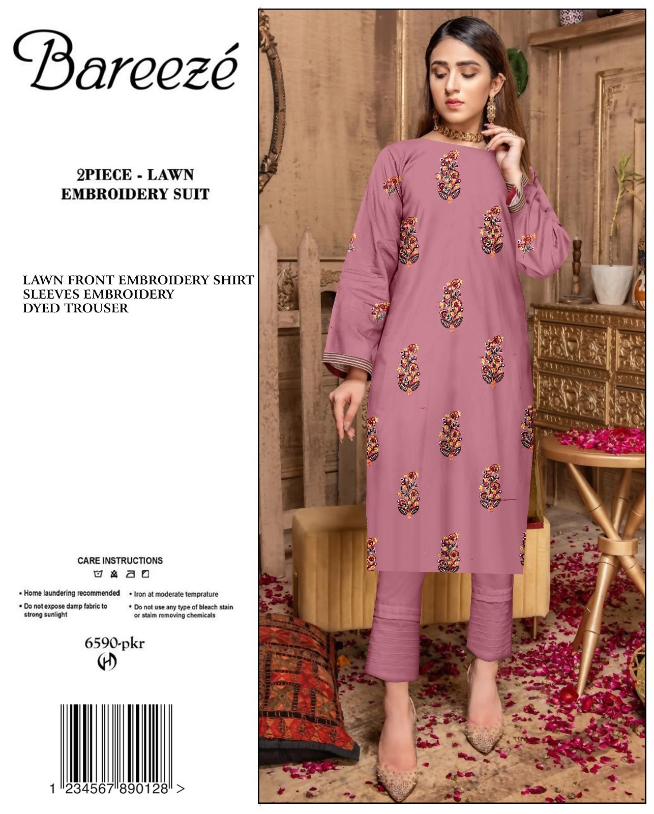 BAREEZE Embroidered Lawn 2PC