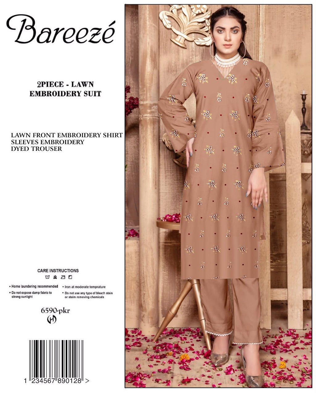 BAREEZE Embroidered Lawn 2PC