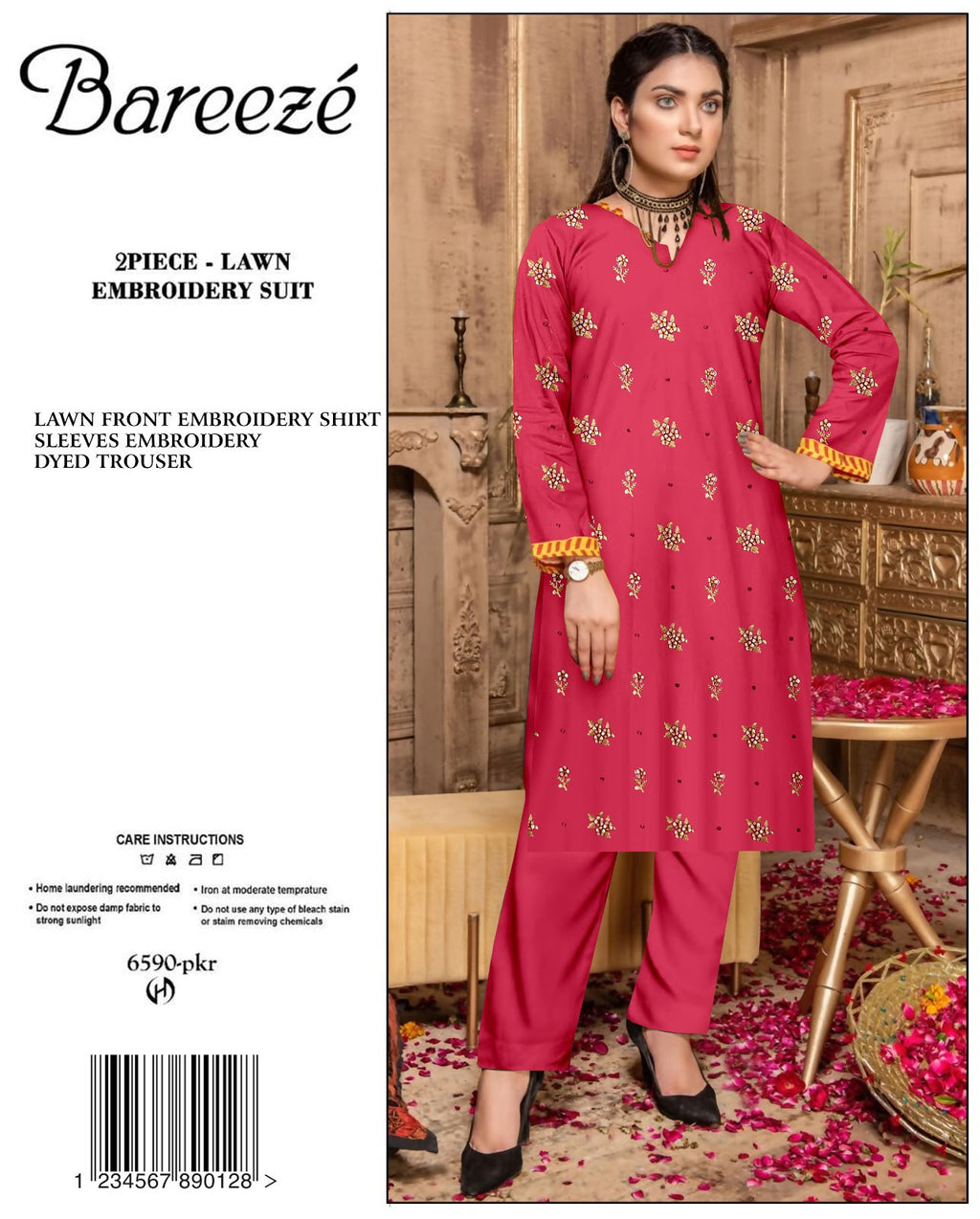 BAREEZE Embroidered Lawn 2PC