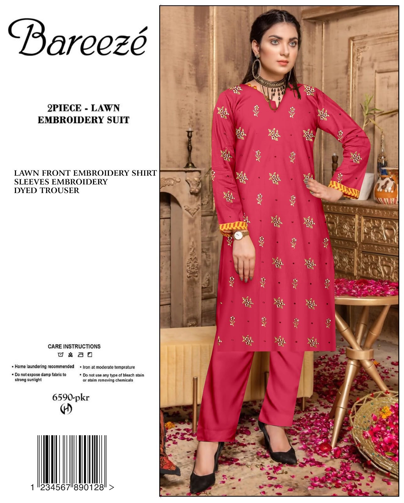 BAREEZE Embroidered Lawn 2PC
