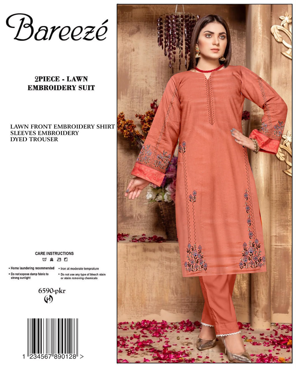 BAREEZE Embroidered Lawn 2PC