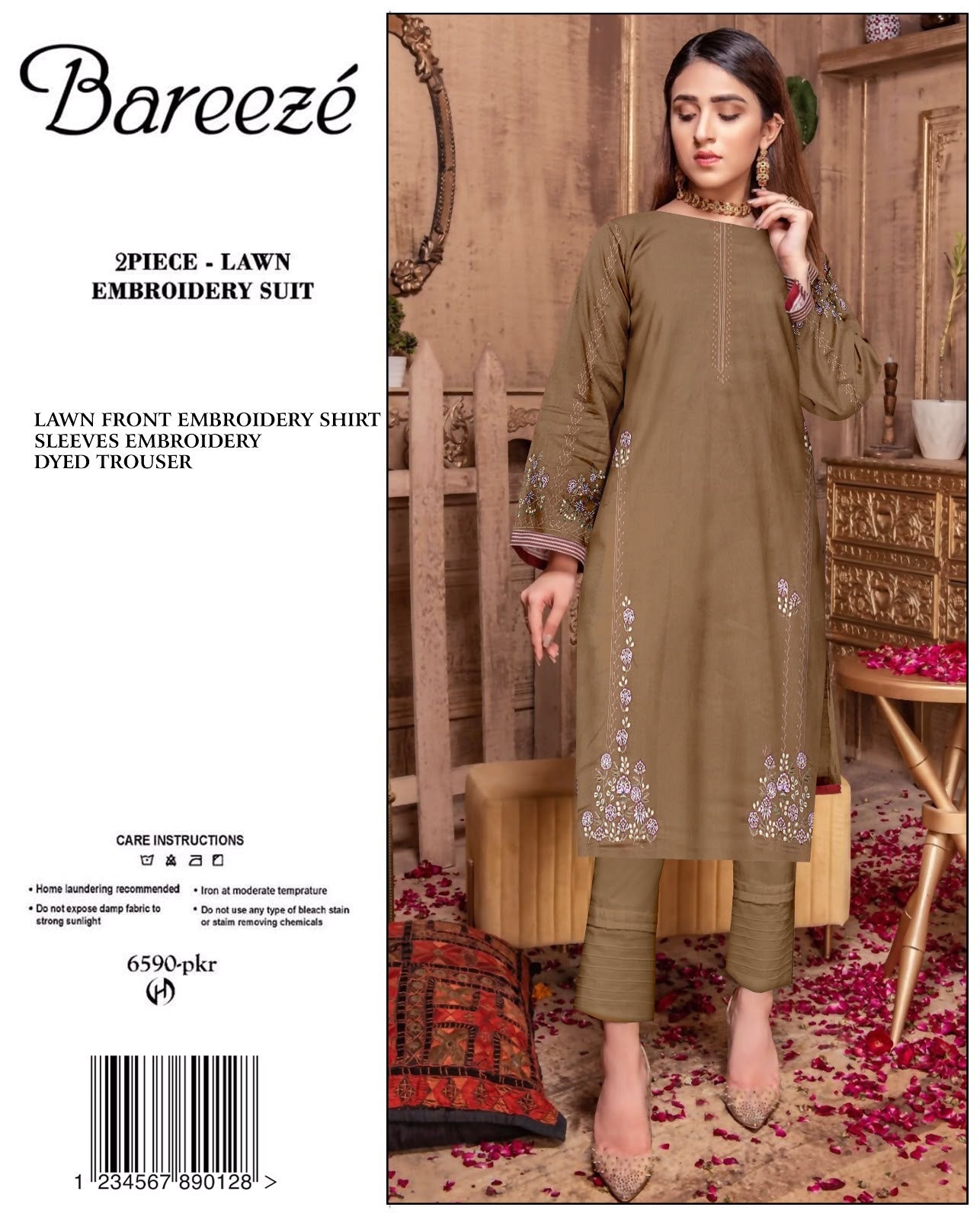 BAREEZE Embroidered Lawn 2PC