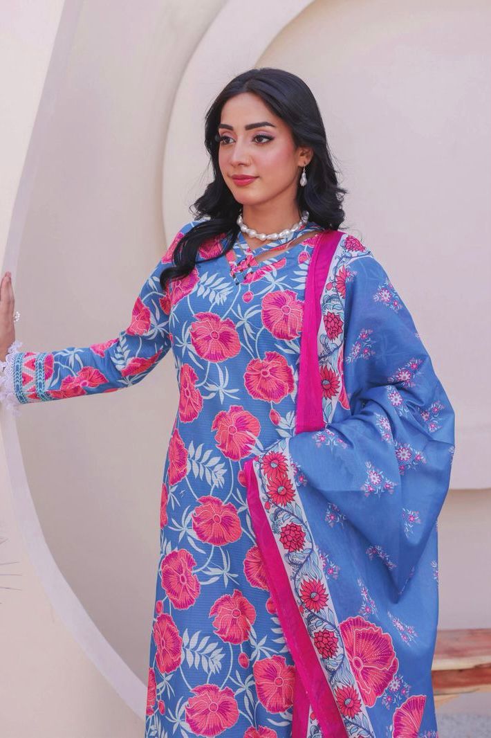 3-PIECE UN-STITCHED BANA DORA LAWN RT-2611