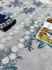 BAROQUE KHADAR UNSTICHED 3PC with PATCHES - K928