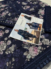 BAROQUE KHADAR UNSTICHED 3PC with PATCHES - M9822