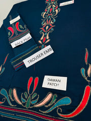 DHANAK Heavy EMBROIDERED 3PC with Patches KT0022