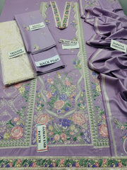 DHANAK Heavy EMBROIDERED 3PC with Patches BN8200