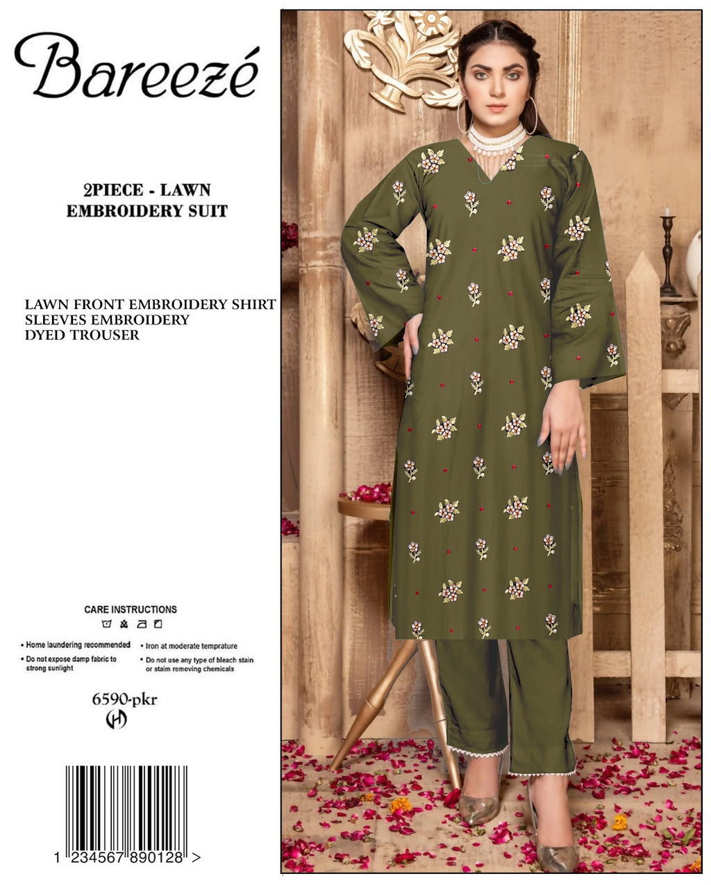 BAREEZE Embroidered Lawn 2PC