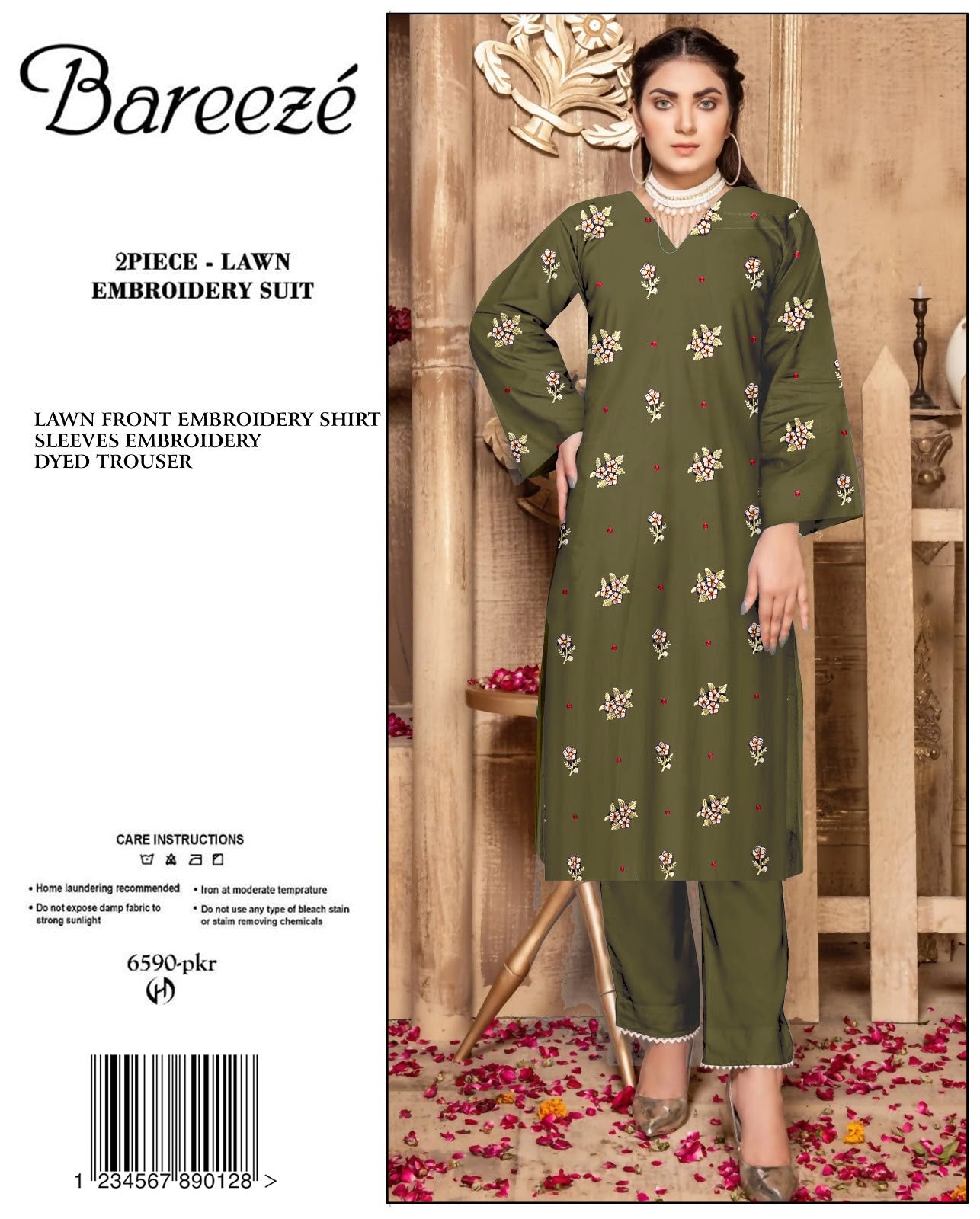 BAREEZE Embroidered Lawn 2PC